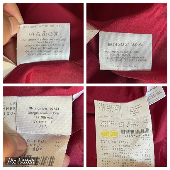 Giorgio Armani Jackets & Coats red blazer wool/ cashmere size EUR 38 (2) USA - Picture 15 of 16